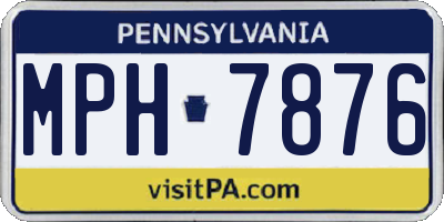 PA license plate MPH7876