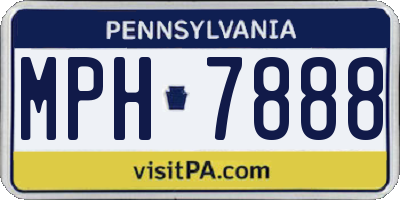 PA license plate MPH7888