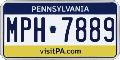 PA license plate MPH7889