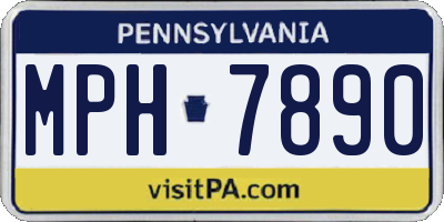 PA license plate MPH7890