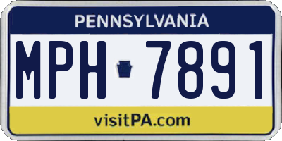 PA license plate MPH7891