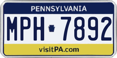 PA license plate MPH7892