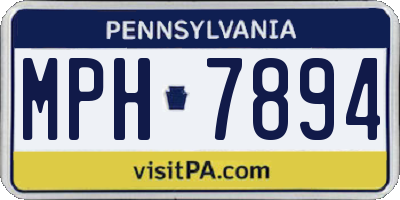 PA license plate MPH7894