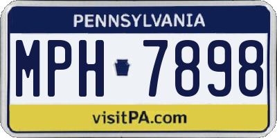 PA license plate MPH7898