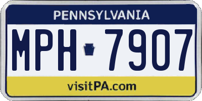PA license plate MPH7907