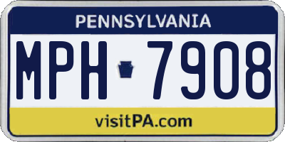PA license plate MPH7908