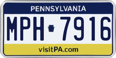 PA license plate MPH7916