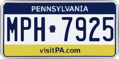 PA license plate MPH7925