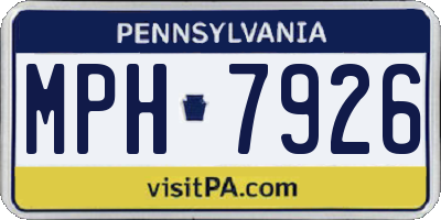 PA license plate MPH7926