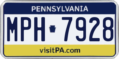 PA license plate MPH7928