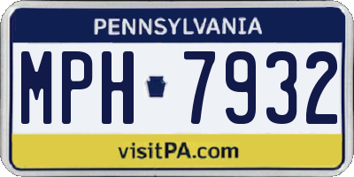 PA license plate MPH7932