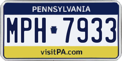 PA license plate MPH7933