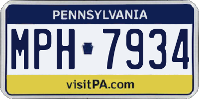 PA license plate MPH7934
