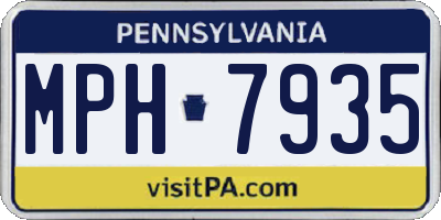 PA license plate MPH7935