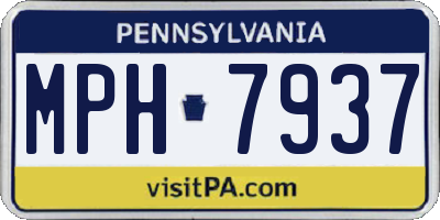 PA license plate MPH7937