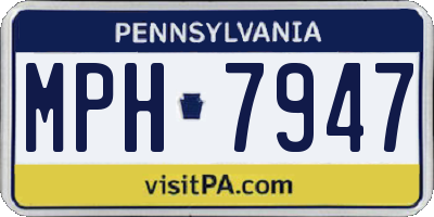 PA license plate MPH7947