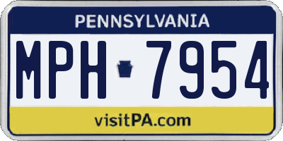 PA license plate MPH7954