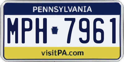PA license plate MPH7961