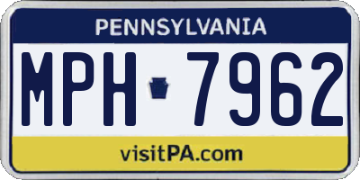 PA license plate MPH7962