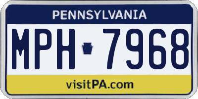 PA license plate MPH7968