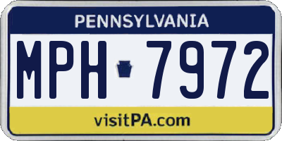 PA license plate MPH7972