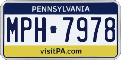 PA license plate MPH7978