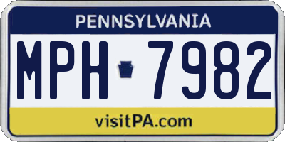 PA license plate MPH7982