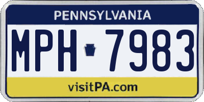 PA license plate MPH7983