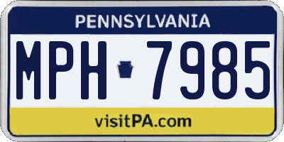 PA license plate MPH7985