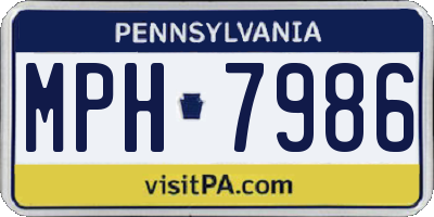 PA license plate MPH7986
