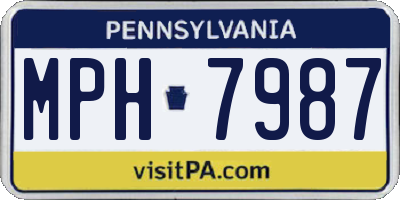 PA license plate MPH7987