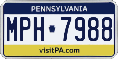 PA license plate MPH7988