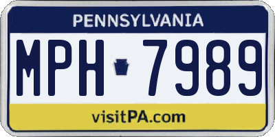 PA license plate MPH7989