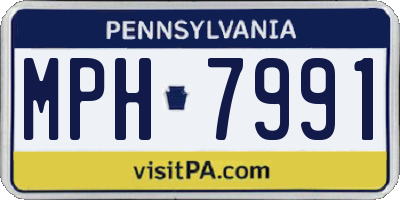 PA license plate MPH7991