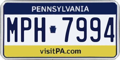 PA license plate MPH7994