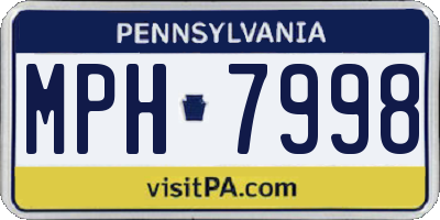 PA license plate MPH7998