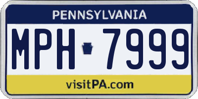 PA license plate MPH7999