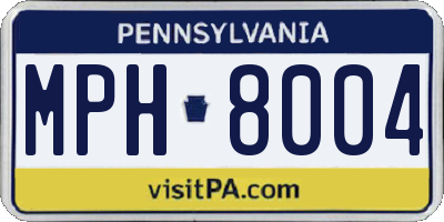 PA license plate MPH8004