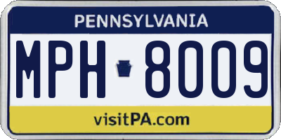 PA license plate MPH8009