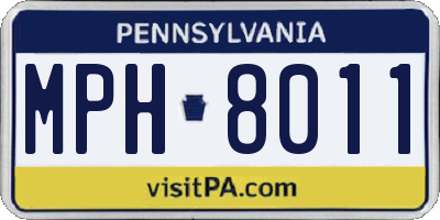 PA license plate MPH8011