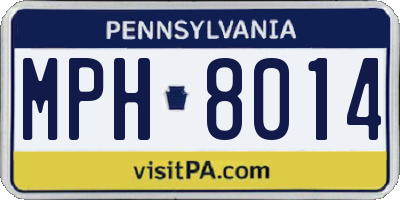 PA license plate MPH8014