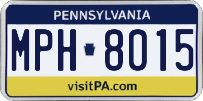 PA license plate MPH8015