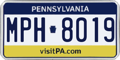 PA license plate MPH8019