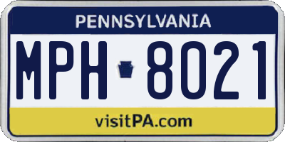 PA license plate MPH8021