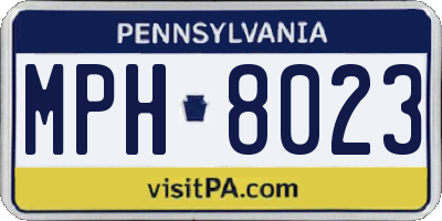 PA license plate MPH8023