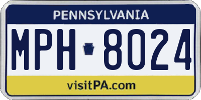 PA license plate MPH8024