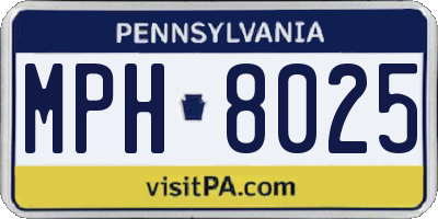 PA license plate MPH8025