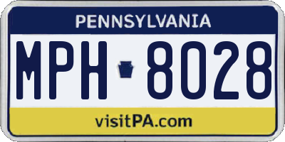 PA license plate MPH8028