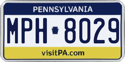 PA license plate MPH8029