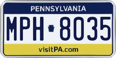 PA license plate MPH8035
